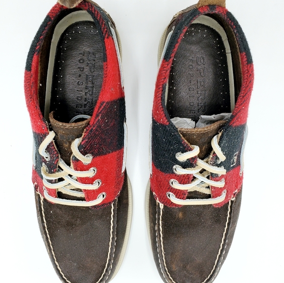 Sperry Plaid Chukka & Brown Leather Lace Up Shoes